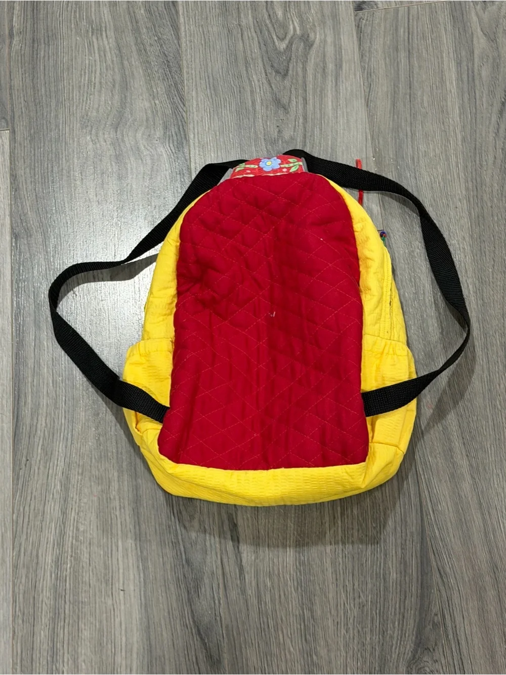 Yellow Floral & Bee Pattern Kids Small Backpack